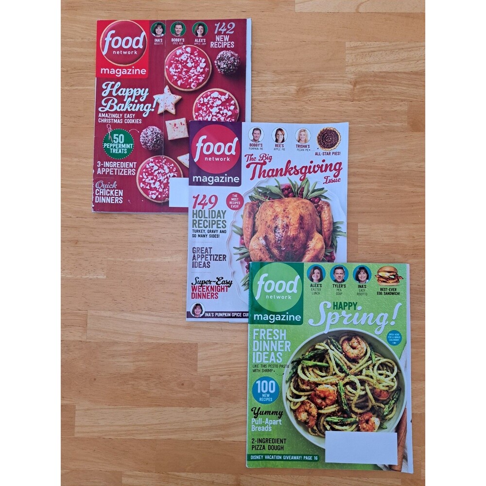 Food Network Magazine Lot of 3 Issues Cooking Recipes Chefs Holiday  Spring